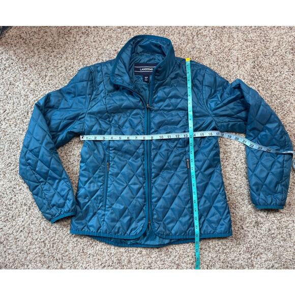 Land's End quilted Jacket/Coat, SP, SMALL PETITE, Teal/Blue Green - Picture 3 of 8
